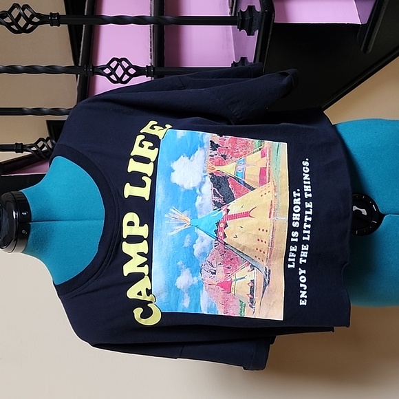 Forever 21 Camp Life Crop Top - SZ L - Picture 1 of 5